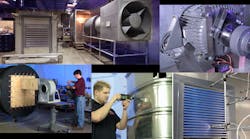 Montage of commercial HVAC fan equipment, courtesy of the Air Movement and Control Association, International website.