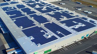 &NegativeMediumSpace;The 2.7-MW solar array at FedEx&apos;s facility in Hagerstown, Md., consists of nearly 9,000 individual modules and offsets 37 percent of the company&apos;s electricity demand. (Photo credit: FedEx)