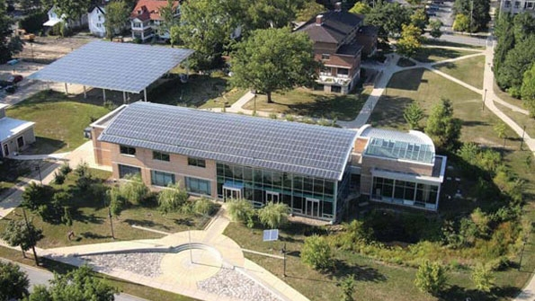 South side of the Adam Joseph Lewis Center for Environmental Studies
