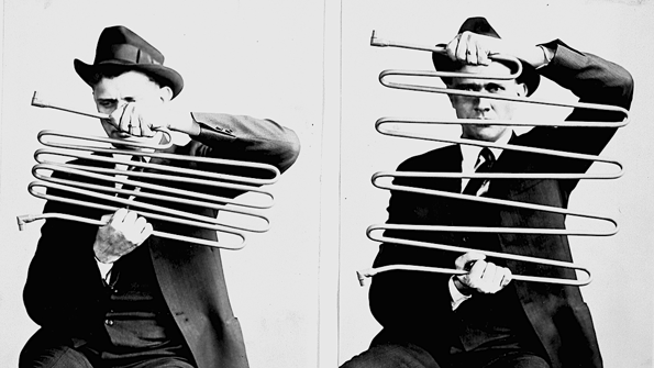 George Bryan with the flexible water tube