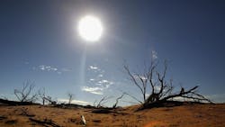 Bright sun shining in the desert Bright sun shining in the desert