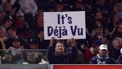 A fan of the New York Yankees holds up a sign reading ldquoIt39s Deacutejagrave Vurdquo in reference to Hall of Famer Yogi Berra during Game 2 of the 2009 MLB World Series at Yankee Stadium in the Bronx borough of New York City Oct 29 2009 The Series pitted the Yankees against the Philadelphia Phillies Photo by Jed JacobsohnGetty Images A fan of the New York Yankees holds up a sign reading ldquoIt39s Deacutejagrave Vurdquo in reference to Hall of Famer Yogi Berra during Game 2 of the 2009 MLB World Series at Yankee Stadium in the Bronx borough of New York City Oct 29 2009 The Series pitted the Yankees against the Philadelphia Phillies Photo by Jed JacobsohnGetty Images