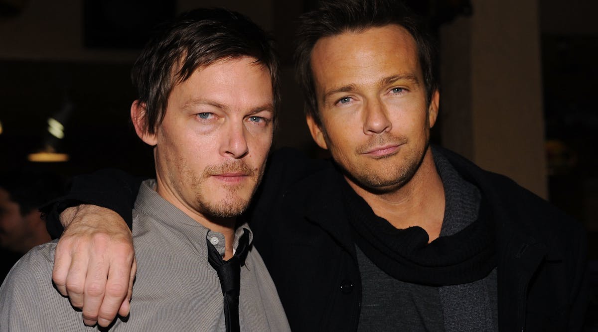 Actors Norman Reedus (left) and Sean Patrick Flanery pose together following the premiere of &apos;The Boondock Saints II: All Saints Day&apos; at the Cat N&apos; Fiddle Pub &amp; Restaurant Oct. 28, 2009, in Los Angeles. (Photo by Kristian Dowling/Getty Images)