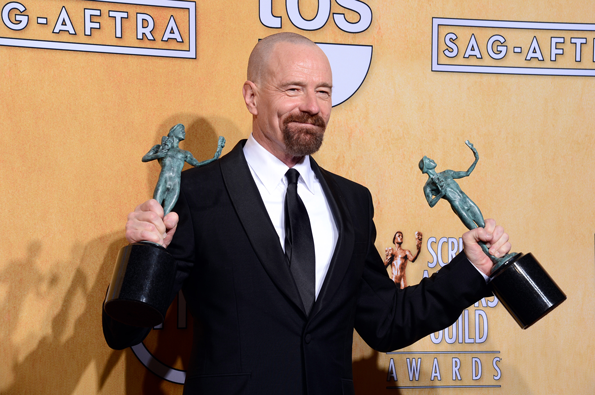 Actor Bryan Cranston winner of Outstanding Performance by a Male Actor in a Drama Series for quotBreaking Badquot and Outstanding Performance by a Cast in a Motion Picture for quotArgoquot poses in the press room during the 19th Annual Screen Actors Guild Awards at The Shrine Auditorium in Los Angeles Jan 27 2013