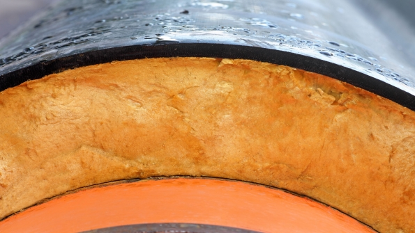 Steel pipe with heat insulation