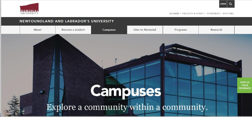 Memorial University of Newfoundland website