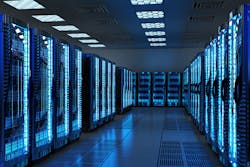 Network and internet communication technology concept, data center interior Network and internet communication technology concept, data center interior