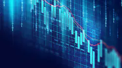 Abstract blue binary background