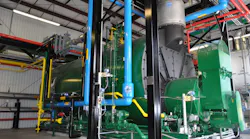 One of the three new gas-fired, 900-BHP fire-tube boilers installed at Alliance One.