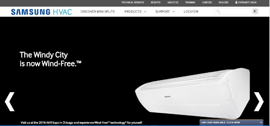 Samsung HVAC home page