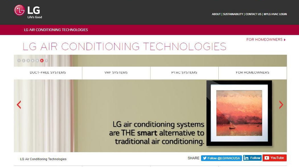 LG Air Conditioning Technologies home page