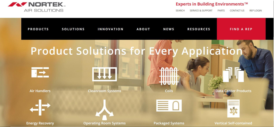 Nortek Air Solutions home page