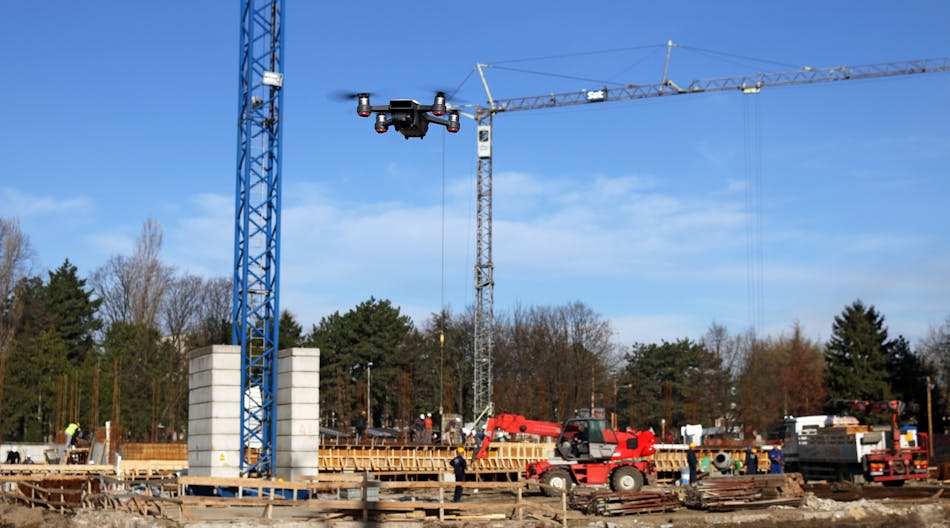 Hpac 6251 Link Drone At Construction Site