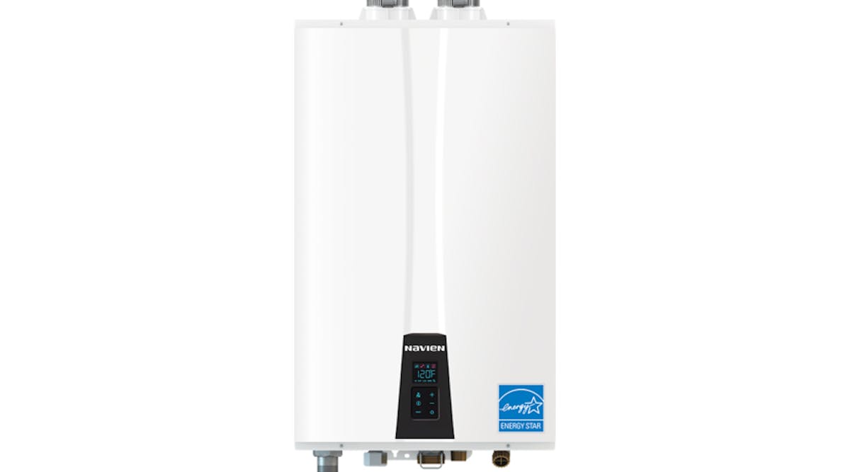 A Navien model NPE-180A tankless water heater.