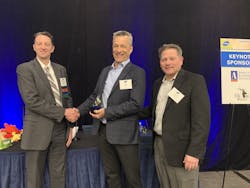 EDAM President Matt Brown (left), Uponor North America President Bill Gray (center), PCL Construction Director of Project Development John Jensvold. EDAM President Matt Brown (left), Uponor North America President Bill Gray (center), PCL Construction Director of Project Development John Jensvold.