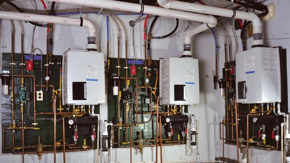 Three Rinnai E75CN boilers