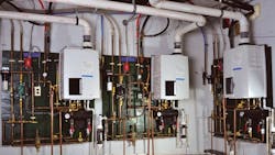 Three Rinnai E75CN boilers Three Rinnai E75CN boilers