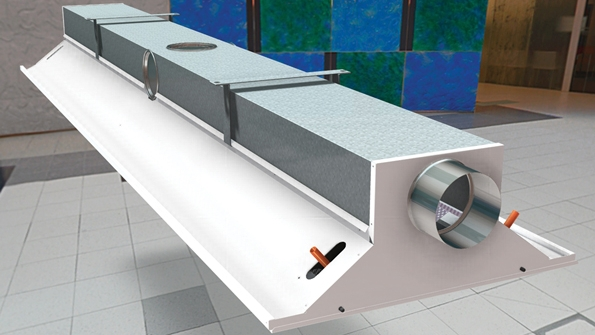 Digital sketch of a IQHC Series active chilled beam