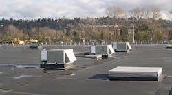 PNNL researchers found commercial buildings could substantially cut their power bills if they retrofitted their packaged rooftop heating, ventilation and air conditioning (HVAC) units, such as those shown here in the Seattle area.