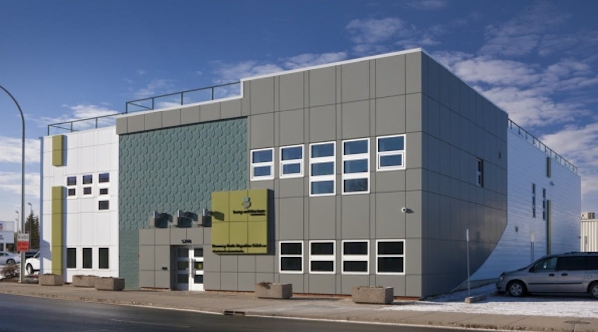 This project transformed the former Red Deer Bowladrom into a sustainable, LEED&circledR; Silver targeted facility, housing Berry Architecture + Associates and Downey Roth Hrywkiw Fidek Chartered Accountants. The building&rsquo;s water usage is tracked and logged, and the facility reduces water usage by collecting rainwater for toilets. Natural gas usage is also reduced through the installation of solar panels on the roof.