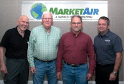 From left, Marketair President Gerry Spanger; J&P HVAC's Jim Fitzgerald and Phil Thomas; and Dave Gomer of Denco Inc. (Not pictured: Scott Herberg of Pacific NW Reps.) From left, Marketair President Gerry Spanger; J&P HVAC's Jim Fitzgerald and Phil Thomas; and Dave Gomer of Denco Inc. (Not pictured: Scott Herberg of Pacific NW Reps.)