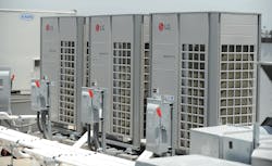 The VRF systems, including rooftop units, were chosen because of their energy efficiency and flexibility in design and installation. The VRF systems, including rooftop units, were chosen because of their energy efficiency and flexibility in design and installation.