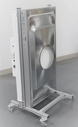 Standard HEPA fan filter units were inverted and paired with exhaust systems or mounted to a small cradle with castors to create mobile units. Standard HEPA fan filter units were inverted and paired with exhaust systems or mounted to a small cradle with castors to create mobile units.