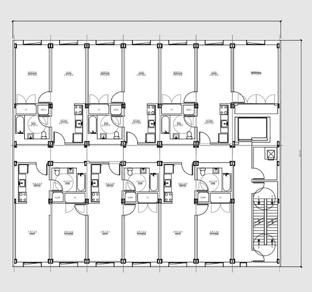 Modular work is ideal for repetitive work like these apartment unit designs.