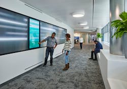 An interactive touchscreen offers real-time energy usage data and communicates its complex energy-saving strategies in simple terms to occupants, allowing them to understand the impact their decisions have on the building’s performance. An interactive touchscreen offers real-time energy usage data and communicates its complex energy-saving strategies in simple terms to occupants, allowing them to understand the impact their decisions have on the building’s performance.