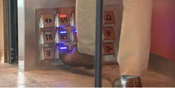 Mirror image of the foot-activated, Toe-To-Go elevator controls.
