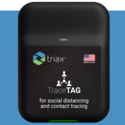 Proximity Trace pinpoints worker locations through a sensor worn on a hard hat or ID lanyard, which helps with social distancing and contact tracing. Proximity Trace pinpoints worker locations through a sensor worn on a hard hat or ID lanyard, which helps with social distancing and contact tracing.