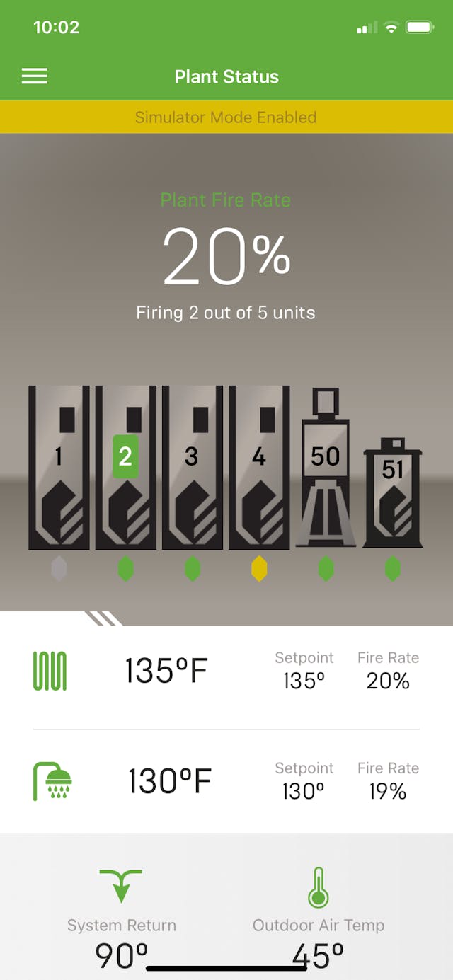 Figure 2. Boiler plants can be monitored using a mobile app.
