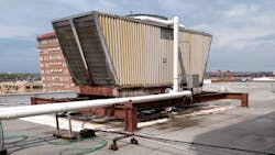Rusted old metal unit had been leaking for years, requiring constant repairs. Rusted old metal unit had been leaking for years, requiring constant repairs.