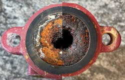 Experiment #1.1 – Cross pipe view of the pump body before and after. Experiment #1.1 – Cross pipe view of the pump body before and after.