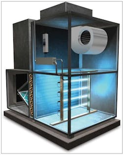 Figure 1: UV-C lamps inside an AHU. Figure 1: UV-C lamps inside an AHU.