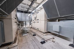 In a VRF system, outdoor units are connected to up to 50 indoor units via refrigerant lines. In a VRF system, outdoor units are connected to up to 50 indoor units via refrigerant lines.