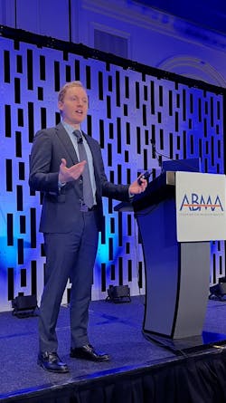 Connor Lokar of ITR Economics updated attendees on the latest market forecast for this year and beyond. Connor Lokar of ITR Economics updated attendees on the latest market forecast for this year and beyond.