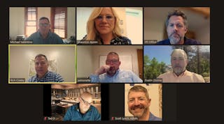 In December, Tim Portz of the Pellet Fuels Institute, Bob Langstine with Zeeco, Rich Clasby with Detroit Stoker, Jim Monette of Nooter/Eriksen, Dustin Divinia with Vector Systems, Ted Older of New York Blower, and Mike Valentino, Shaunica Jayson, and Scott Lynch with ABMA joined on a video conference call to plan topics and presentations.