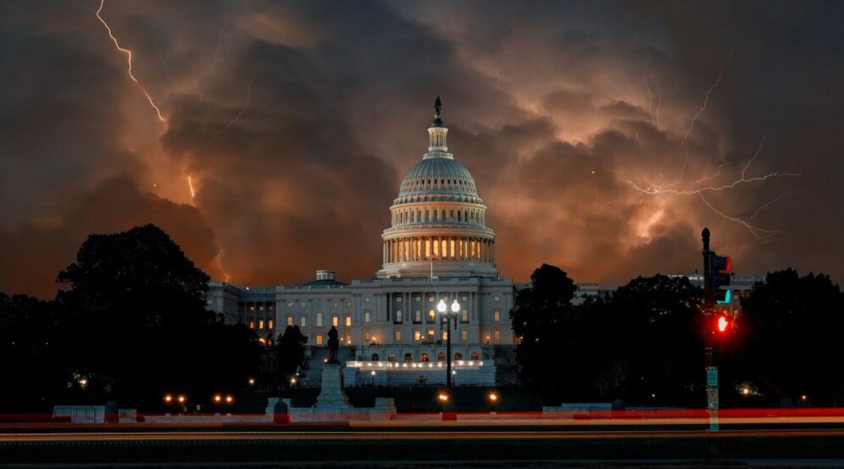 Lightning With Dramatic Clouds United States Capitol Building Washington Dc Usa 73110 8323