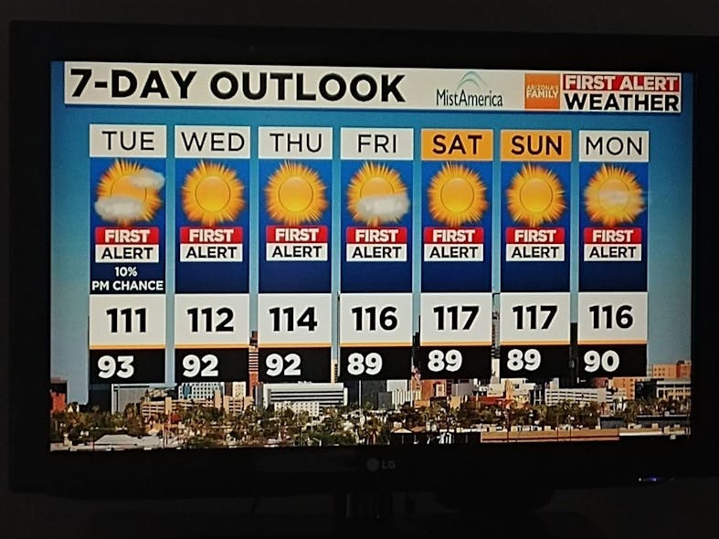 Eye-popping forecast for Phoenix, AZ, on Tuesday, July 11.