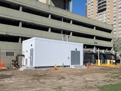 Each of the eight EnviroSep modular plants services a mechanical room in an adjacent parking garage surrounded by a cluster of high-rises. Each of the eight EnviroSep modular plants services a mechanical room in an adjacent parking garage surrounded by a cluster of high-rises.