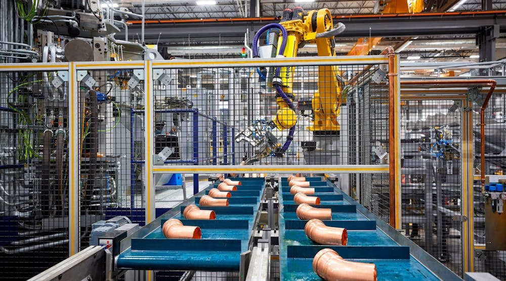 Robotic arm on the assembly line in McPherson, Kansas.