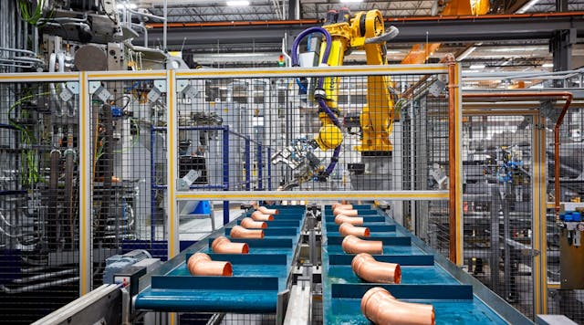 Robotic arm on the assembly line in McPherson, Kansas.