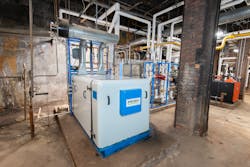 A 75kW, gas-fired AEGEN co-gen system was installed to provide the majority of the heat needed in the facility while providing a large portion of the facility’s electric needs. A 75kW, gas-fired AEGEN co-gen system was installed to provide the majority of the heat needed in the facility while providing a large portion of the facility’s electric needs.