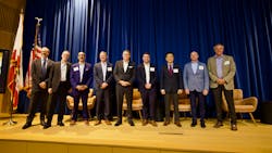 From left: CEC Commissioner Andrew McAllister, Dana Fisher (Mitsubishi), Joshua C. Greene (A. O. Smith), Jason Thomas (Carrier), David Calabrese (Daikin), Mark Lessons (Johnson Controls), Chris Ahn (LG Electronics), Chris Day (Rheem), CEC Chair David Hochschild. From left: CEC Commissioner Andrew McAllister, Dana Fisher (Mitsubishi), Joshua C. Greene (A. O. Smith), Jason Thomas (Carrier), David Calabrese (Daikin), Mark Lessons (Johnson Controls), Chris Ahn (LG Electronics), Chris Day (Rheem), CEC Chair David Hochschild.