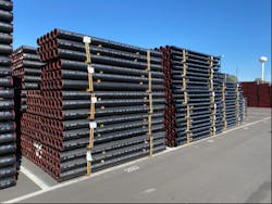 Finished pipe at the new foundry, which has been in operation since Sept. 5. Finished pipe at the new foundry, which has been in operation since Sept. 5.