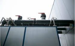 The thermal efficiency of COOL-FIT Pre-insulated Piping ensures consistent temperatures for chilled glycol throughout the cooling loops at Tree House Charlton, even with the facility’s chillers located outside. The thermal efficiency of COOL-FIT Pre-insulated Piping ensures consistent temperatures for chilled glycol throughout the cooling loops at Tree House Charlton, even with the facility’s chillers located outside.