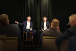 Branch (left) delivered his latest forecast at the Dodge Outlook 2024 conference in Dallas in late November. Branch (left) delivered his latest forecast at the Dodge Outlook 2024 conference in Dallas in late November.