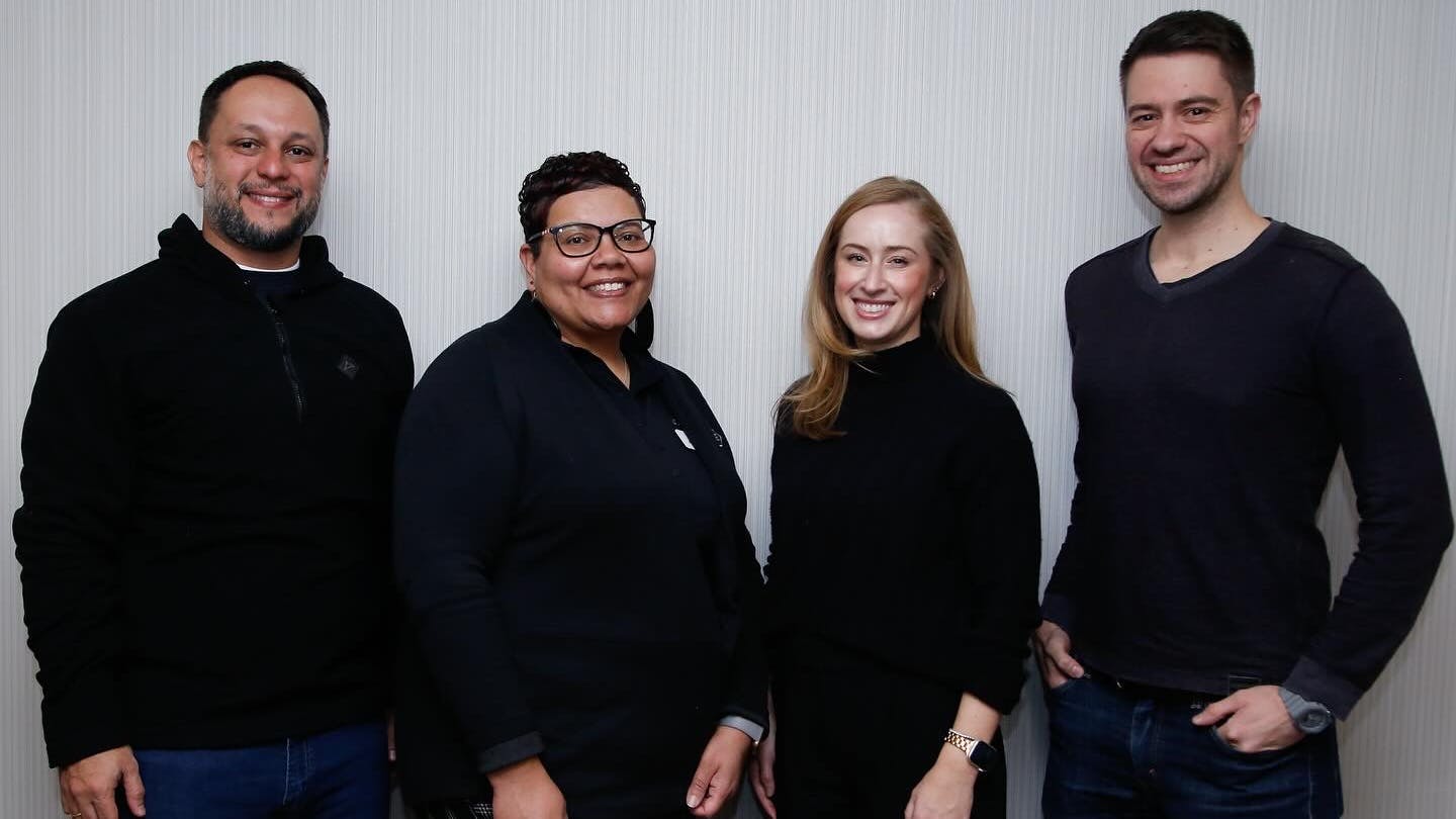 From left, YEA's Bruno Martinez, staff liaison Jeanette McCray, Elise Kiland, and Baki Cvijetinovic.
