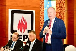 In February, Pauley met with Mexican fire chiefs and industry leaders in Mexico, just part of his broad international duties. In February, Pauley met with Mexican fire chiefs and industry leaders in Mexico, just part of his broad international duties.